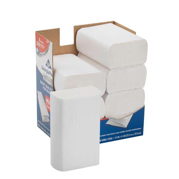 Towel Hand Georgia Pacific PS Multifold 1 Ply White 9.2 in x 9.4 in 2000/Ca